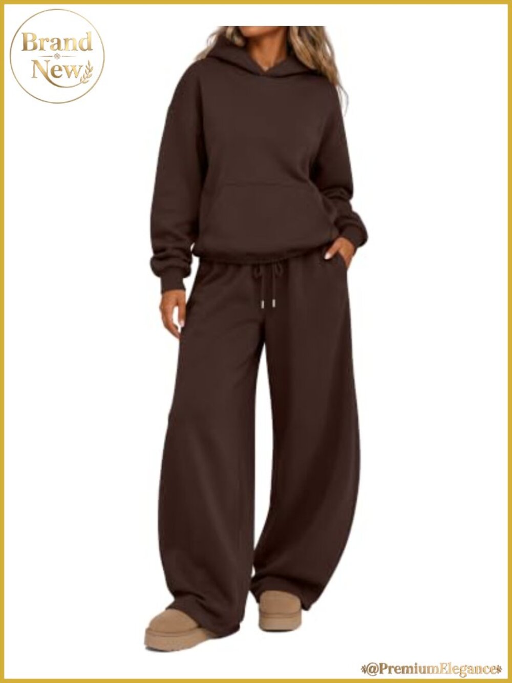 Women's 2 Piece Lounge Sweatsuit Set Polyester Recycled Poly Hoodie Barrel Leg